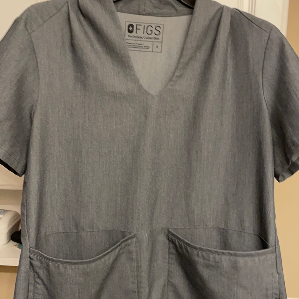 Only Work Once Grey Technical Collection Scrub Top - image 1